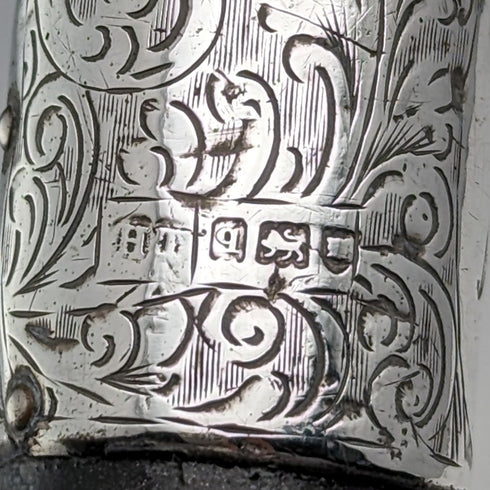 1911 年英國古董男士手杖純銀裝飾黑軸 85 公分 Henry Tracy Sons